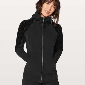 Lululemon full zip sweatshirt size 8 black (Floral Flock)
